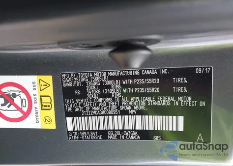 2017 Lexus Rx 350 z USA, uszkodzony, nr VIN 2T2ZZMCA3HC080951